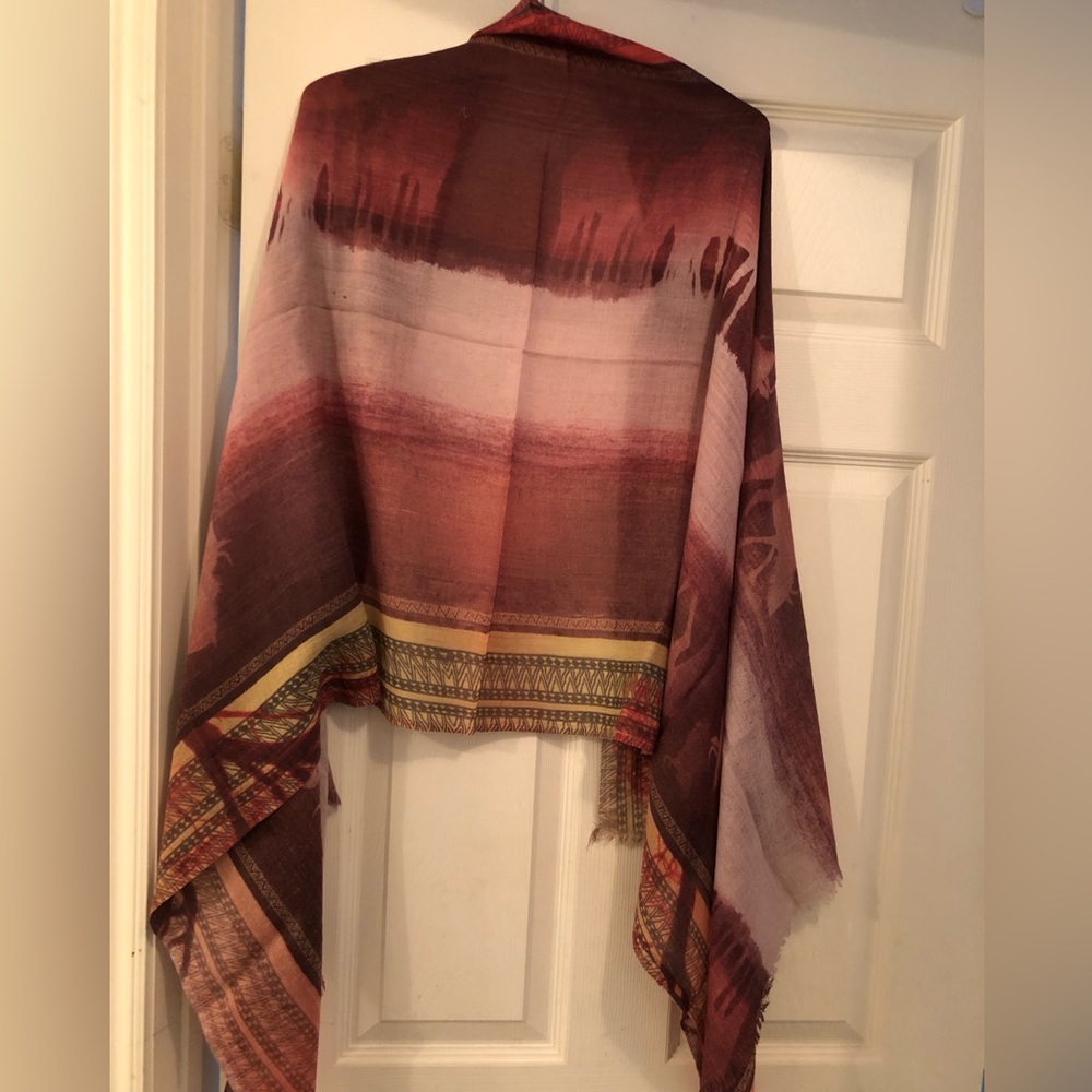 Designer Shawl in Burgandy tones